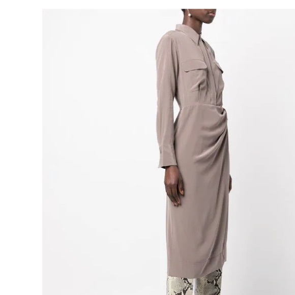 Equipment Quentell Silk Dress crepe de chine Draped Silk Wrap Shirt Dress Size 4 - Picture 4 of 8